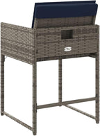 Patio Chairs with Cushions 4 pcs Gray Poly Rattan Dinning Chairs Camping Chair Patio Chairs Outdoor Chairs for Bedroom Patio Dining Outdoor