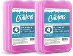 Cool Coolers by Fit + Fresh, Reusable & Long-Lasting XL Slim Ice Packs, Cold Packs for Lunch Boxes, Ice Packs for Lunch Bags. Cooler Accessories for Camping, Beach, Lunch, and Work, 8PK, Purple