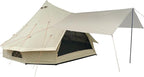 DANCHEL OUTDOOR B2 Portable Yurt with Stove Jack for Winter Camping, 4 Season Bell Tent Large Hot Tent 4/6 Person Family Camping Glamping Party 300D Oxford Khaki, 13ft/16.4ft