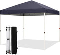 Northroad 10x10ft Pop Up Canopy, Popup Outdoor Canopy Tent with Wheeled Carrying Bag,Portable Gazebo Shelter for Patio,Deck,Garden,Beach（Dark Grey）