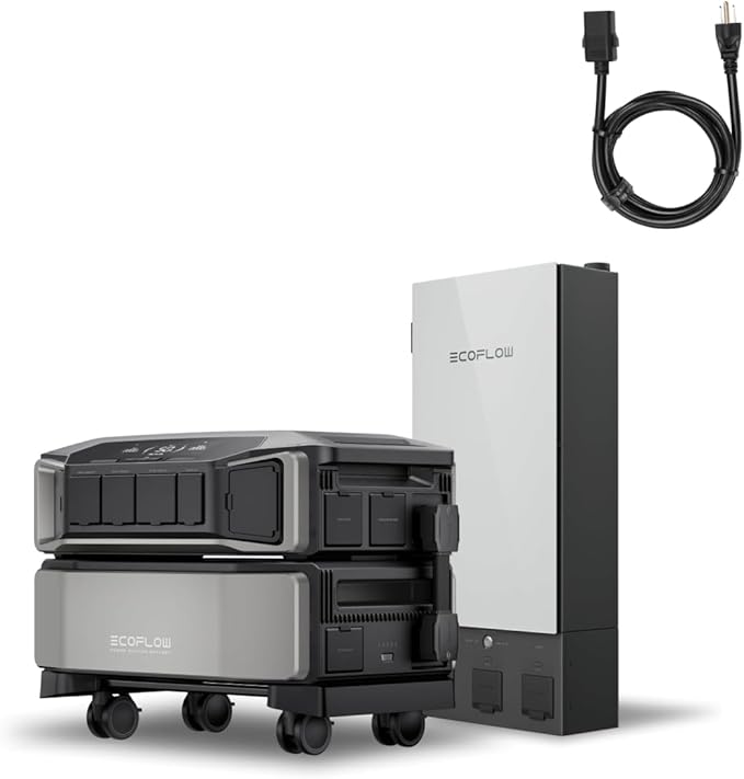 EF ECOFLOW DELTA Pro Ultra with Smart Home Panel 2 with AC cable, 6144Wh Power Station, Lifepo4 Battery Backup Expandable to 90kWh,120/240V 7200W AC Output, Solar Generator for Home Use