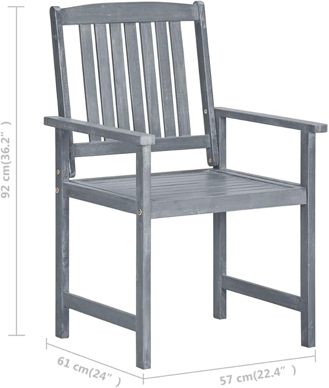 Patio Chairs with Cushions 8 pcs,Outdoor Chairs,Club Chairs,Decorative Chair,Camping Chair,Camping Chair,Reception Chair,Bistro Chair,for Patio,Balcony,Party, Solid Acacia Wood Gray