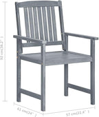 Patio Chairs with Cushions 8 pcs,Outdoor Chairs,Club Chairs,Decorative Chair,Camping Chair,Camping Chair,Reception Chair,Bistro Chair,for Patio,Balcony,Party, Solid Acacia Wood Gray