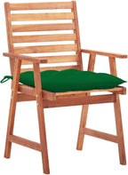 Patio Dining Chairs 3 pcs,Lawn Chair,Camping Chair,Garden Chair,Featuring Slatted Design,Waterproof Cushion,Each Cushion Features 2 Sets of Ropes, with Cushions Solid Acacia Wood