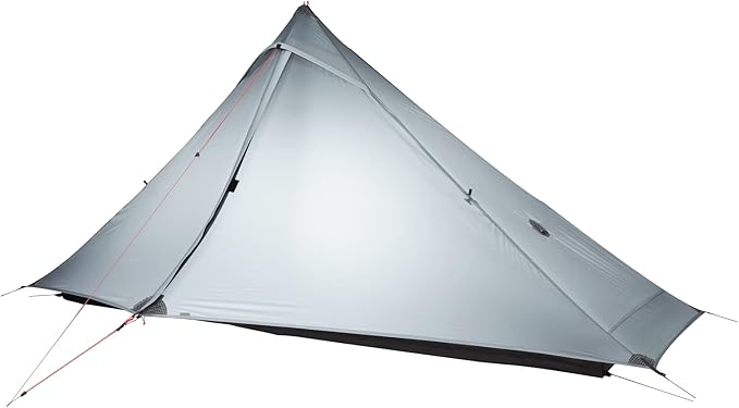 3F UL GEAR Lanshan 1 pro Tent, Outdoor 1 Person Ultralight Camping Tent, 3 Season Professional 20D Silnylon Rodless Camping Tent, Waterproof Backpacking Tent for Camping, Hiking, Trekking(Gray)