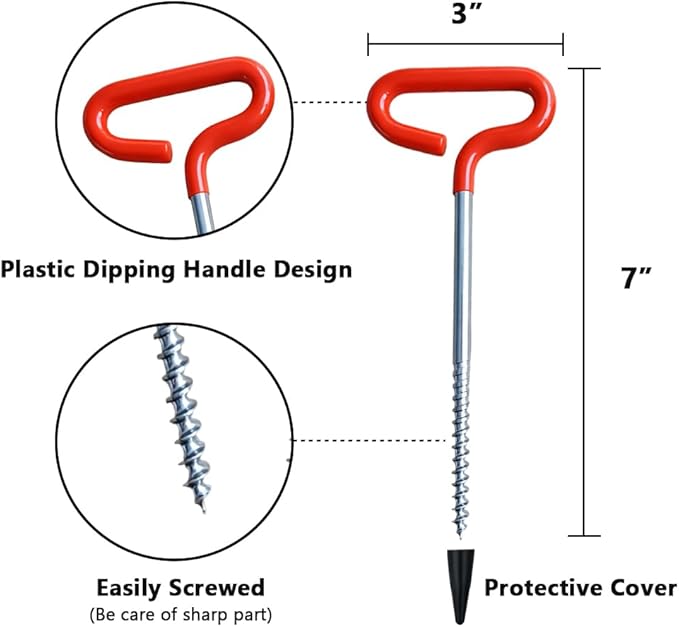 Winter Ice Anchor Drill for Fishing Tent, Frozen Lake Ground Nails Screw Accessories, Set of 4