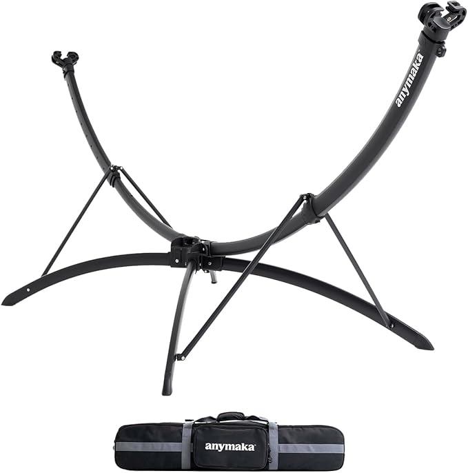 anymaka Portable Hammock Stand Only- Set Up in 3 Seconds - Supports 2 Person up to 550 LBS - Stable on Any Terrain, Weather Resistant (Travel Bag Included)