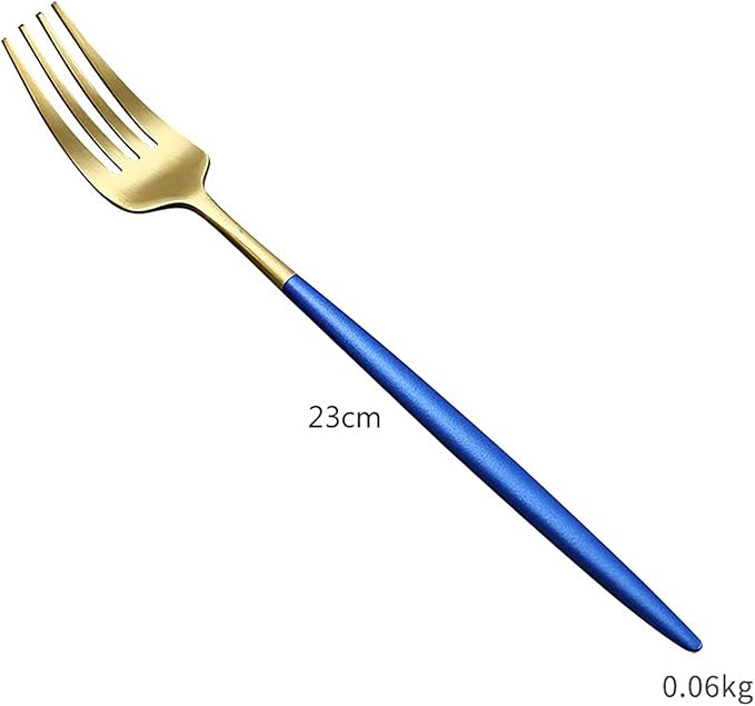Matte Blue Flatware set, 90 Piece Blue Handle 18/10 Stainless Steel Tableware Sets for 18 Including Forks Spoons Knives, Camping Silverware Travel Utensils Set Cutlery (90pcs)