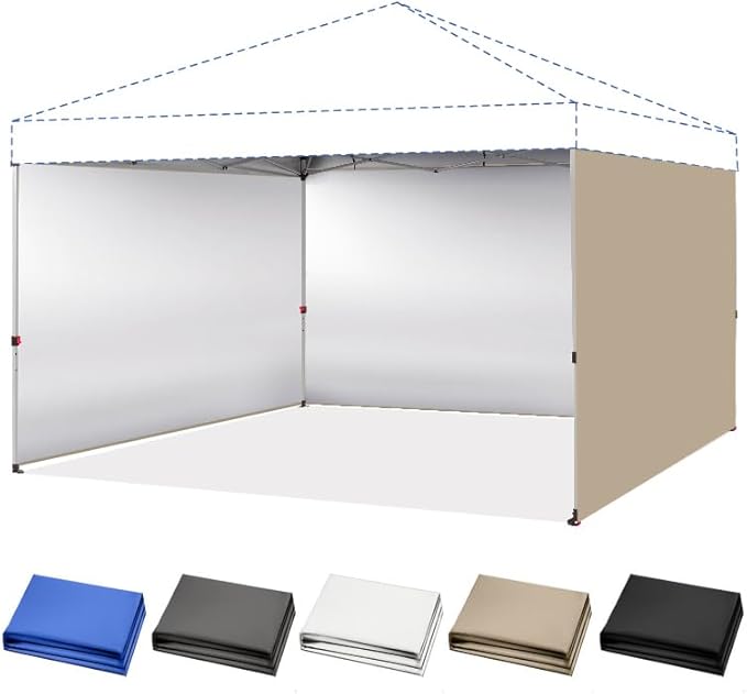 CROWN SHADES 12x12 Canopy Sidewalls (4pck) - Side Walls 12x12, Sidewalls for Canopy - Tent Accessories, Beige