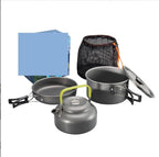 Camping Cookware Cook Camping Backpack Tableware Outdoor Cookware Pot Picnic Canteen Survival Hiking Boiler Set Outdoor Picnic(Black)