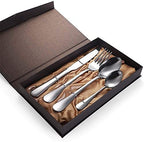 Premium 16-Piece Stainless Steel Flatware Set for 4, Black Cutlery Set with Knife, Fork & Spoon, Durable 304 Stainless Steel Silverware, Perfect for Dining & Entertaining