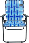 MOUNTAIN SUMMIT GEAR Retro Webbed Camping Chair - Lightweight, Foldable, Durable Steel Frame, 300lb Capacity, Vintage Stripes by Caddis Sports (1, Ocean Blue)
