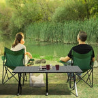 VINGLI Portable Picnic Roll Table, Folding Carbon Steel Camping Table with Bag, Perfect for Outdoor& Indoor, Beach, Patio, Yard, Apartment Floor (46 * 24 * 17in)