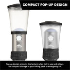 Cascade Mountain Tech Collapsible IPX4 Water-Resistant LED Lantern with 4 Light Modes - 3 Pack,Black/Silver