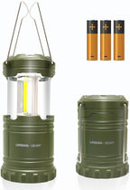 Lewis N. Clark Collapsible Camping Lantern | LED Portable Lantern for Indoor or Outdoor Use | Waterproof Lamp with Batteries Included | For Camping, Backpacking, Hiking, or Power Outage | Hunter Green