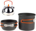 Outdoor 3 pcs Pot Pan Kettle Set Camping Cookware Pot Picnic Set Handle Pan Camping Tableware Tea Kettles for Gas Cooker