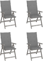 Patio Reclining Chairs,Camp Chair,Barbecue Chairs,Fishing Chairs,Bistro Chair,Coffee Chair,Patio Funiture,for Dining Room,Living Room,Study Room,Garden,4 pcs with Cushions Solid Acacia Wood