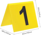 NOLITOY 15 Pcs Evidence Markers Detective Scene Markers Decorations Number Id Tents for Game Theme Halloween Party Supplies, Yellow, Restaurant 1-15 Signs Accessories