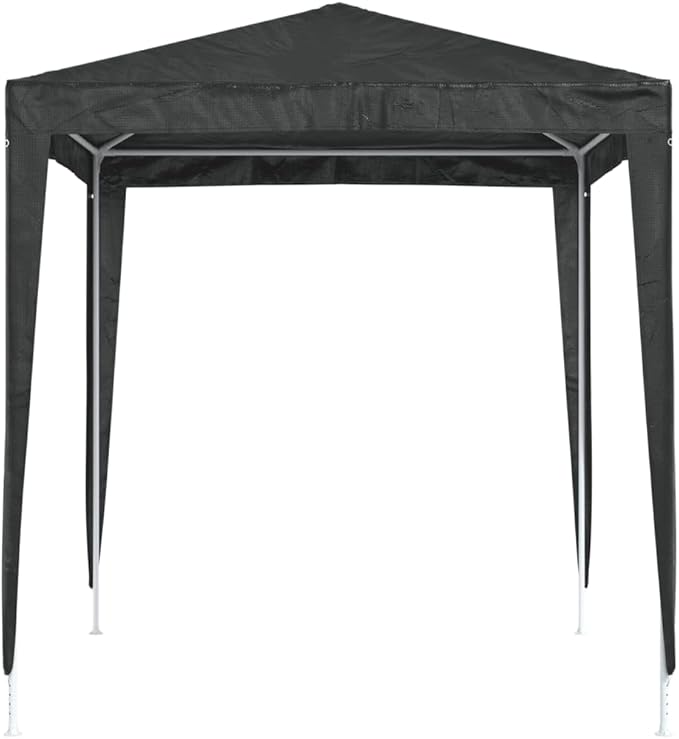 6.6ft x 6.6ft Anthracite Party Tent with Steel Frame, Polyethylene Shelter for Outdoor Events, Water-Resistant and Easy Setup for Garden Terrace Gatherings