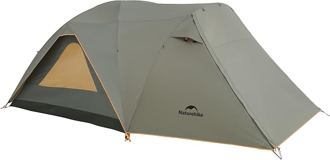 Naturehike KOTA 4/6/8 Person Camping Tent, Double Layer Waterproof 4 Person 6 Person 8 Person Tents for Camping, Large and Tall Family Tent with Vestibules Porch
