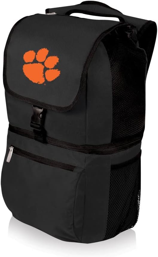PICNIC TIME NCAA Clemson Tigers Zuma Backpack Cooler - Soft Cooler Backpack - Lunch Cooler, (Black)