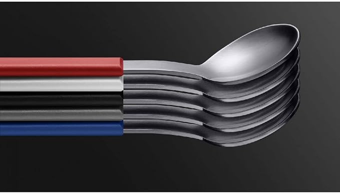 mono Ring Flatware Sets in Black, White, Blue and Grey (Grey, 5pc Set)