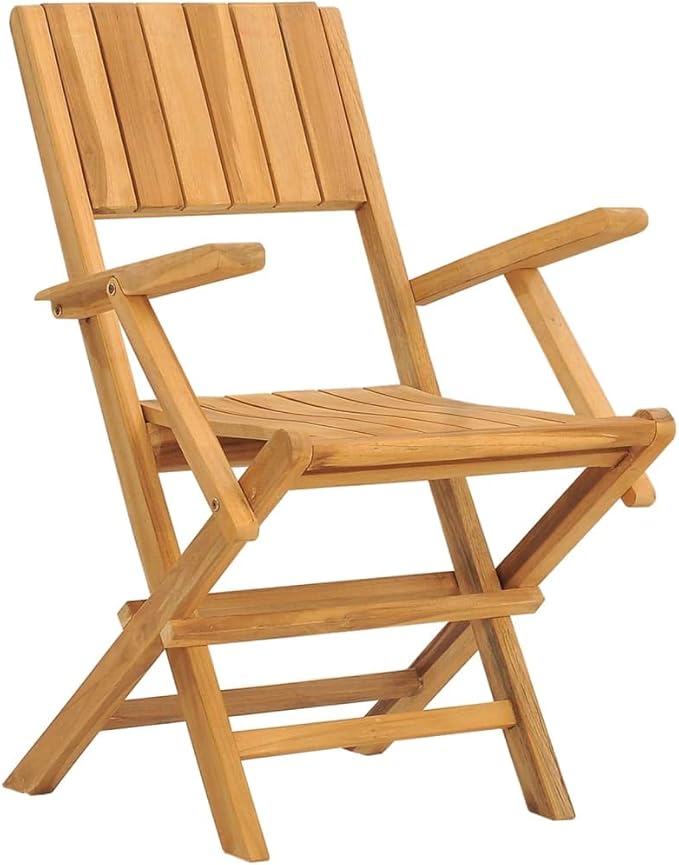 4-Piece Solid Teak Wood Folding Patio Chairs Set 21.7"x24"x35.4" Outdoor Furniture for Poolside Backyard Beach Camping Foldable Lounge Seating