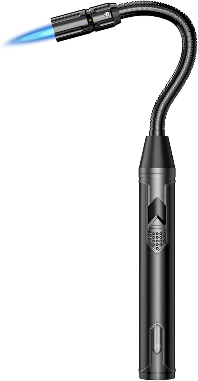 Torch Lighter Refillable Butane Lighter Long Flexible Neck Multipurpose Lighter for Candles Grill BBQ Fireplaces Kitchen Camping (No Prefilled)
