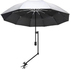 UPF 50+ UV Protection Beach Umbrella with Adjustable Universal Clamp