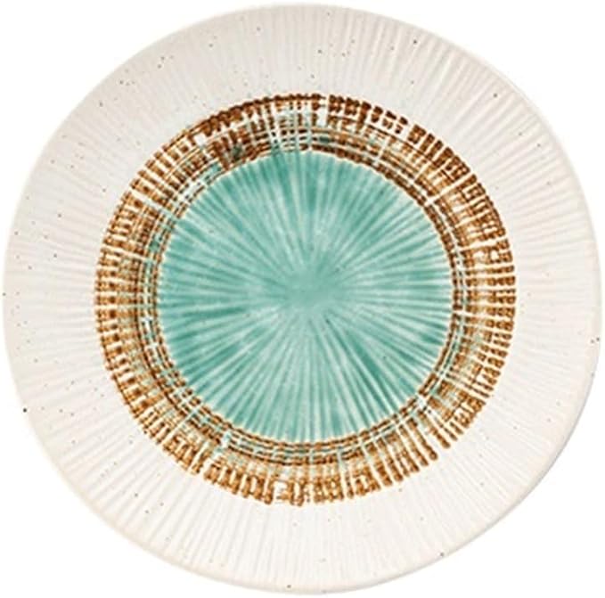 Camping Plates Ceramic Dinner Plate Kitchen Restaurant Western Food Plate Fruit Plate Dessert Plate Creative White Plate Tableware Decorative Plate(20.5cm)