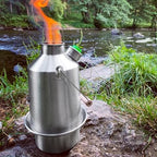 'Scout' Kelly Kettle® 40fl.oz. | Stainless Steel | Whistles When Boiled | Kettle & Camp Stove in one | Ultra-fast | Wood Fuelled | NO Batteries/Gas | Camping, Fishing, Scouts, Picnics, Emergencies