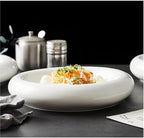 Camping Plates Dinner Plate Household Ceramic Chinese Style White Creative Cold Dish Hotel Restaurant Tableware Decorative Plate(Small)