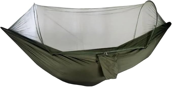 Camping Hammock With Mosquito Net Sleeping Tent Hammock Suitable Camping Hammock Outdoor Furniture，Compatible For Garden(Orange Grey)