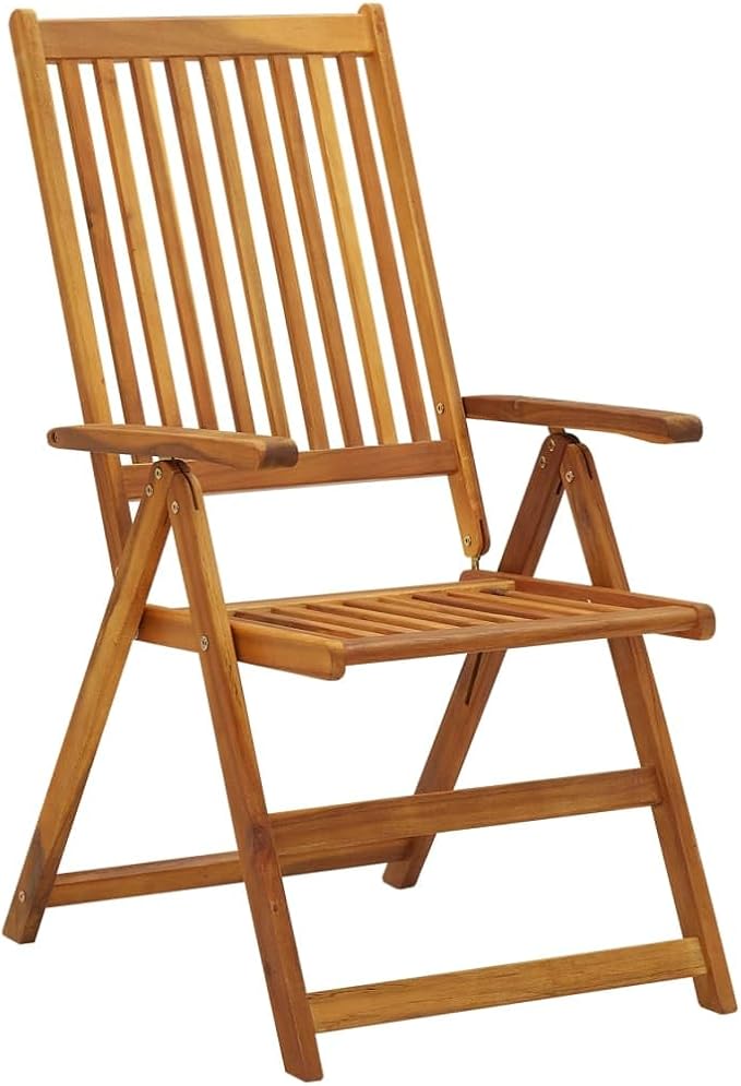 Folding Patio Chairs,Bistro Chair,Patio Funiture,Lawn Chairs,Armchair,Beach Chair,Camp Chair,Coffee Chair,for Outdoor,Fire Pit,Deck,Lawn,Outside,Garden, 6 pcs with Cushions Solid Acacia Wood