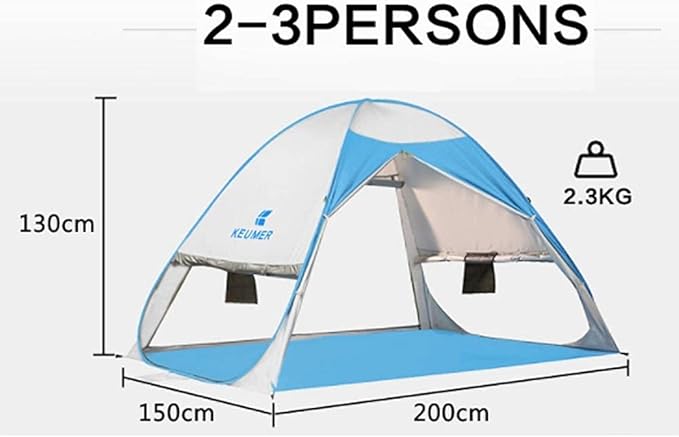 GeRRiT Family Tent Portable Outdoor Breathable 2-3 Person Camping Tent Fishing Hiking Picnic Blue Outdoor Tent