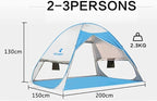 GeRRiT Family Tent Portable Outdoor Breathable 2-3 Person Camping Tent Fishing Hiking Picnic Blue Outdoor Tent