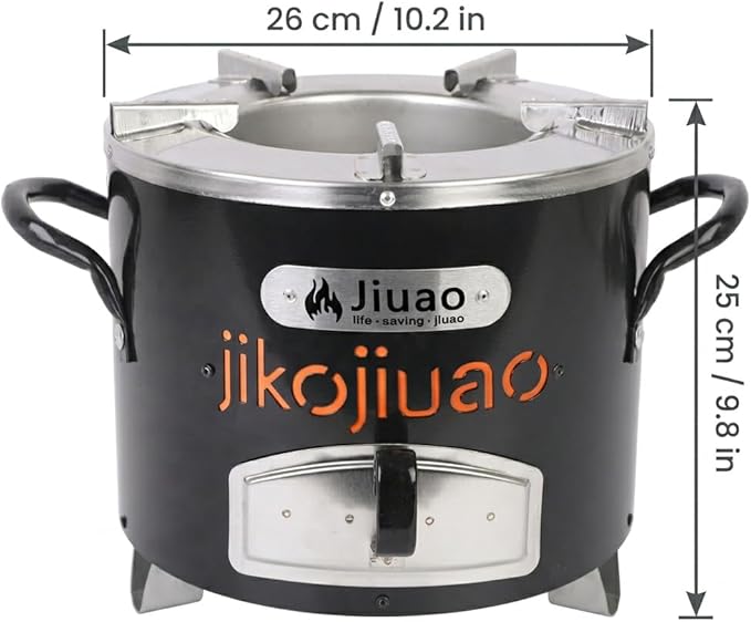 Portable Rocket Stove for Outdoor Cooking | Efficient Charcoal Jiko Stove for Camping, Hiking, BBQ, Emergency Use