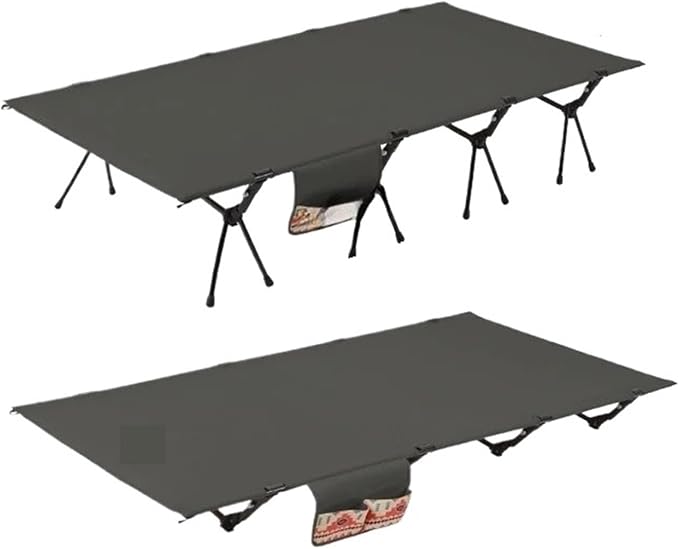 Folding Camping Cot Camping Bed Aluminum Alloy Folding Ultra-Light Lightweight Outdoor Camping Tent Break 4/3pcs Rods(90 cm Balck B)