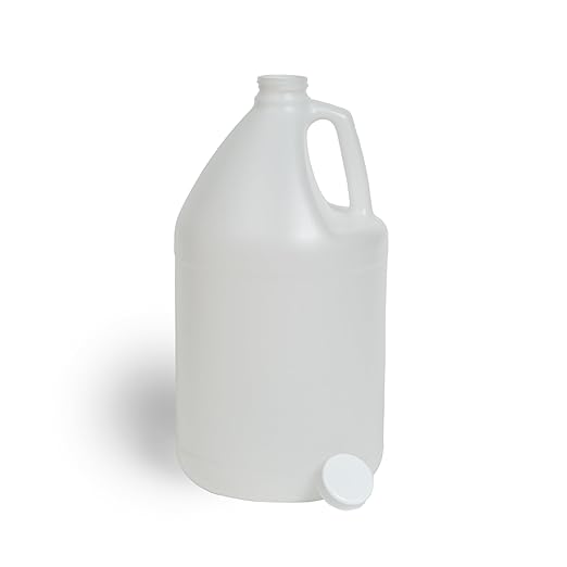 FastRack 1-Pack 1 Gallon Water Bottle - Round Plastic Jug Container with Lid | White Food Grade Gallon Water Jug, BPA-Free, Leak-Proof Pitcher with Lid Fermentation, Brewing, Storage & More