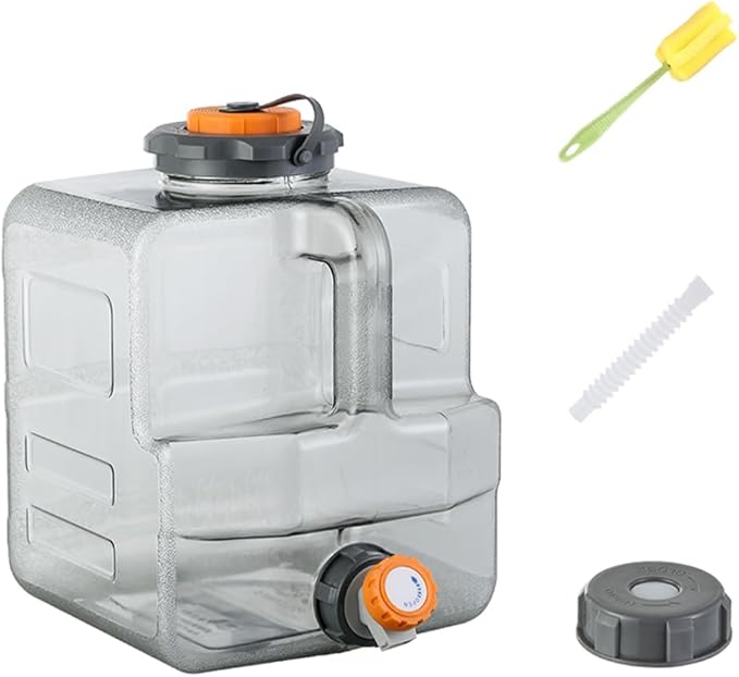 ASIEIT 3.2 Gallon Water Jug with Spigot, Portable Water Tank BPA Free, Leak-Proof Water Containers for Camping Water Storage Containers for Emergency Outdoor Hiking Picnic, Green/Black/Yellow