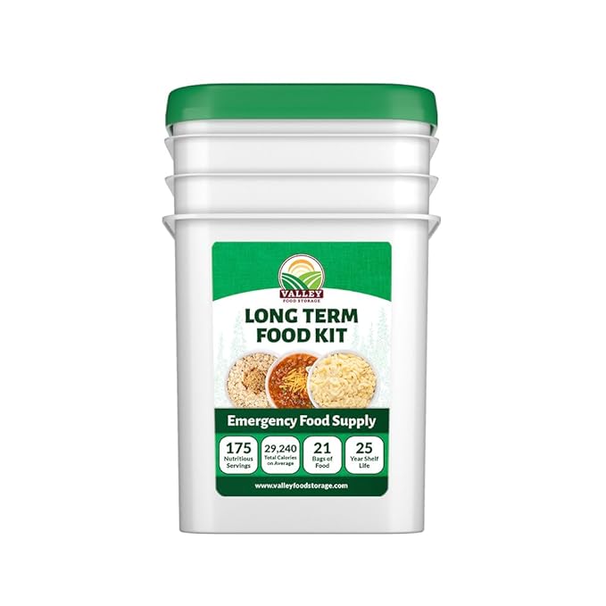 Valley Food Storage Long Term Food Supply Kit | 1,800+ Calories & 75g+ Daily Protein | Emergency Survival Food with 25 Year Shelf Life | Prepper Supplies, Camping & Off-Grid Freeze Dried Meals