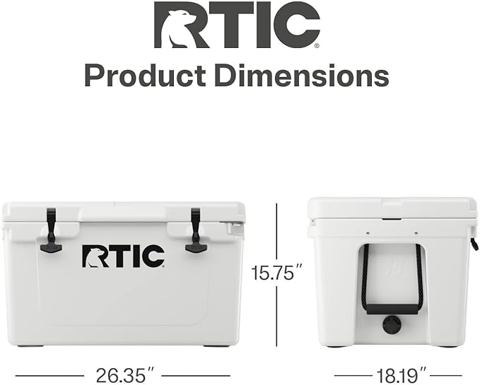 RTIC Ultra-Tough Cooler Hard Insulated Portable Ice Chest Box for Beach, Drink, Beverage, Camping, Picnic, Fishing, Boat, Barbecue