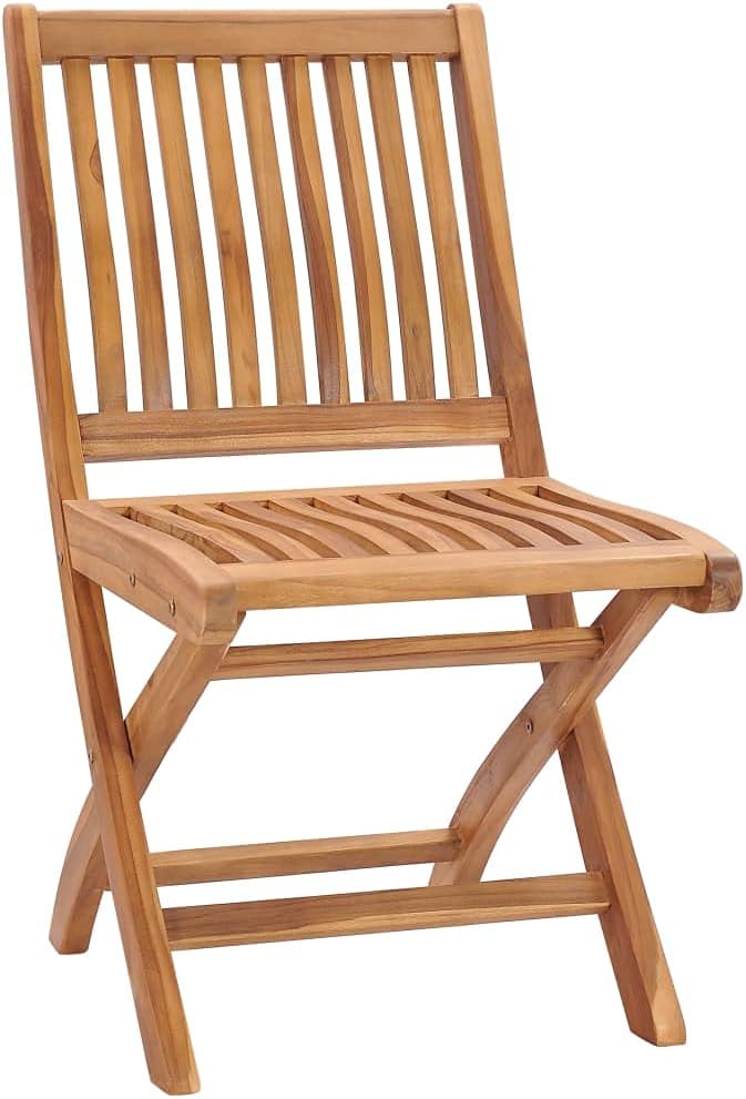 Folding Patio Chairs with Cushions 8 pcs,Portable Camping Chair,Outdoor Lounge Chair,Bistro Table and Chairs outdoor,Garden Chair,Outdoor Dining Chairs,Features 2 Sets of Ropes, Solid Teak Wood