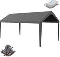 10x20 Carport Replacement Canopy Cover for Tent Top Garage Shelter Cover with Ball Bungees, 800D Oxford Replacement Cover Waterproof & UV Protection, Not Included Frame (Dark Gary)