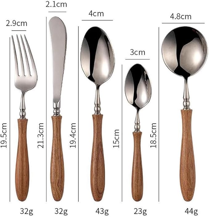 50 Piece Silverware Set Service for 10,Premium Wooden Handle 18 8 Stainless Steel Flatware Set Home Include Fork Knife Spoon Set Gift Package for Christmas and Thanksgiving（Dark Brown)