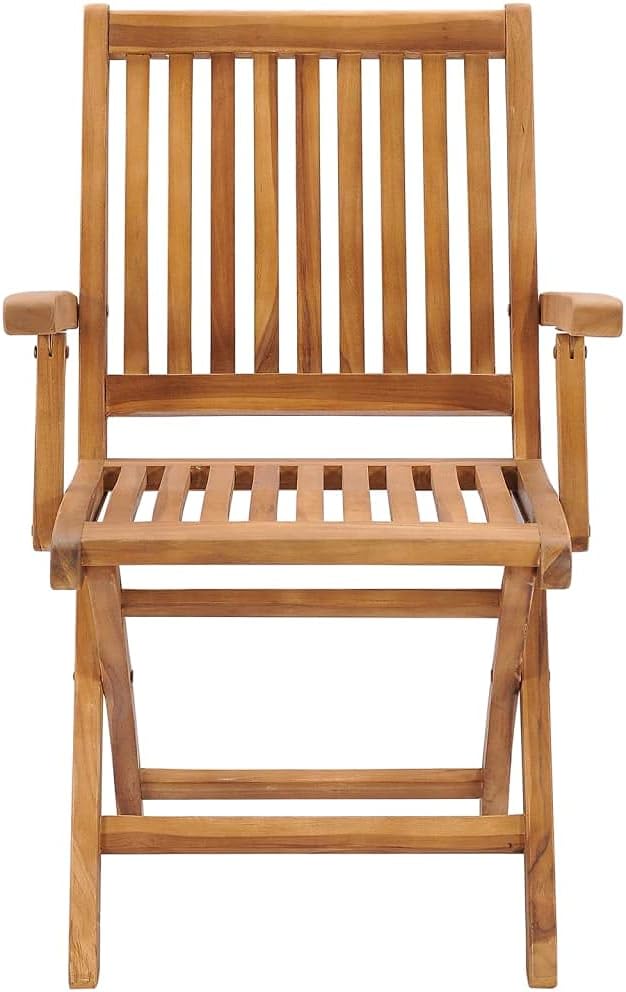 Folding Patio Chairs with Cushions 6 pcs,Outdoor Lounge Chair,Portable Camping Chair,Bistro Table and Chairs Outdoor,Features 2 Sets of Ropes,for Balcony/Garden/Backyard, Solid Teak Wood