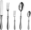 Silverware Flatware Cutlery Set， 5/20/30/40 Pieces 304 Stainless Steel Knives and Forks， High-end Steakhouse Dining Knives， Forks and Spoons， Restaurant Home，Silver-6Set-30Pcs