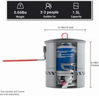 Bulin Camping Pot, 1.2L/1.5L High Efficiency Backpacking Pot Ultralight Camping Cooking Set Cookware Gear with Heat-Proof Handle & Heat Exchanger for Outdoor Picnic Hiking Travel
