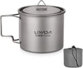 Lixada Titanium Pot, Lightweight Camping Pot Titanium Cup Titanium Backpacking Pot with Portable Foldable Handles for Outdoor Camping Hiking Backpacking