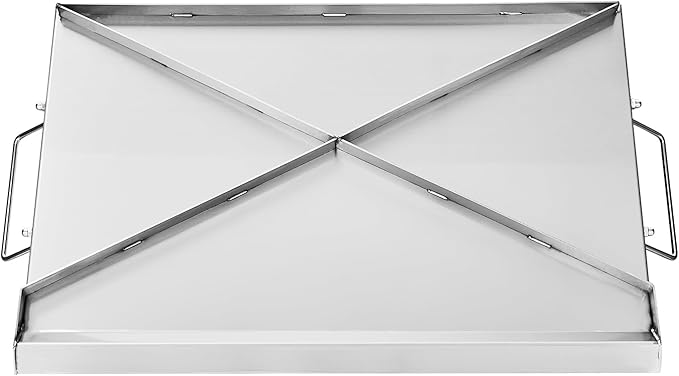 VEVOR Stainless Steel Griddle, 23x16 inch Universal Flat Top Rectangular Plate, Gas Grill Griddle for BBQ Grill, Teppanyaki, Portable Family Cookware with Handle, for Camping Tailgating Party